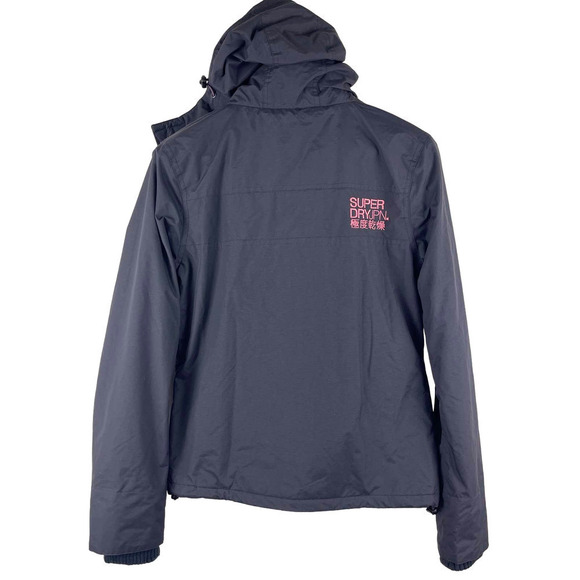Superdry Japan The Windcheater Grey Weather Resistant Hooded Jacket Womens Small - Picture 2 of 10